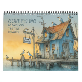 Gone Fishing - Lustiger Meeresangeln-Kalender Kalender