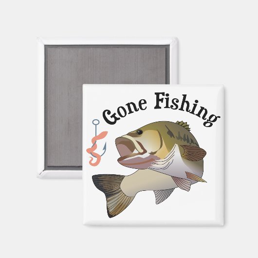 Gone Fishing Magnet (Vorderseite/Rückseite)