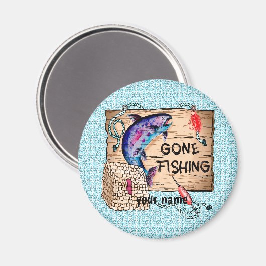 Gone Fishing-Magnet Magnet (Vorderseite/Rückseite)