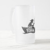 Gone Fishing Mattiert Glass Beer Tasse (Vorderseite Links)