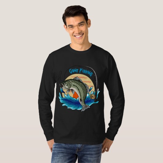 Gone Fishing Mens Long Sleeve T - Shirt (Vorne ganz)