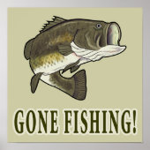 Gone Fishing mit Largemouth Bass Poster (Vorne)