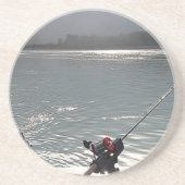 Gone Fishing No Work Sandstein Untersetzer (Vorne)