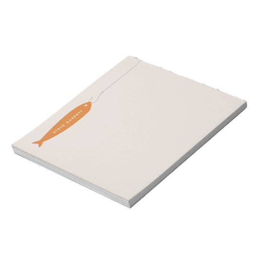 Gone Fishing Notepad - Orange Notizblock (Rotiert)