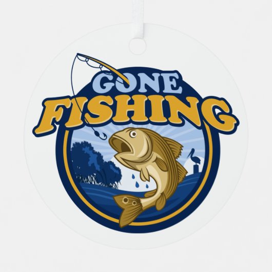 Gone Fishing Ornament Aus Metall (Vorderseite)