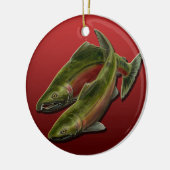 Gone Fishing Ornament Personalisiert Lachs Geschen (Links)