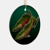 Gone Fishing Ornament Personalisiert Lachs Geschen (Rechts)