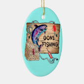 Gone Fishing Oval Ornament (Rechts)