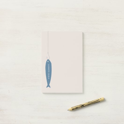 Gone Fishing Post-It Notepad - Cobalt Post-it Klebezettel (Auf Schreibtisch)