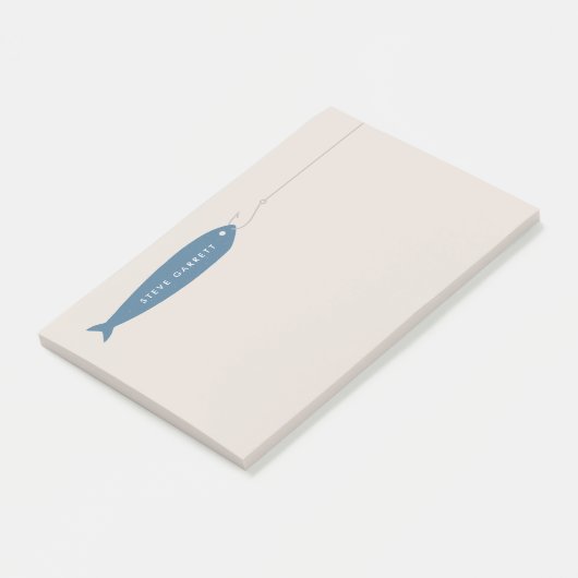 Gone Fishing Post-It Notepad - Cobalt Post-it Klebezettel (angewinkelt)