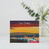 Gone Fishing Postcard Postkarte (Stehend Vorderseite)