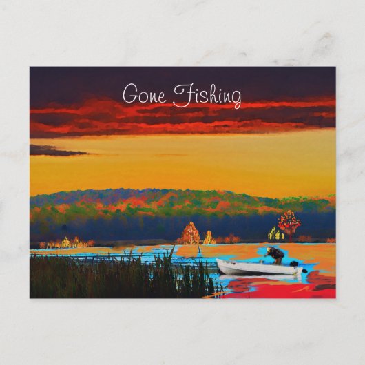 Gone Fishing Postcard Postkarte (Vorderseite)