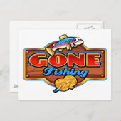 GONE FISHING POSTKARTE (Vorne/Hinten)