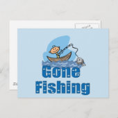 Gone Fishing Postkarte (Vorne/Hinten)