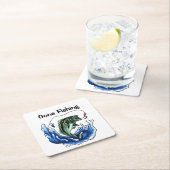 Gone Fishing Rechteckiger Pappuntersetzer (Vor Ort)