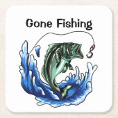 Gone Fishing Rechteckiger Pappuntersetzer (Vorderseite)
