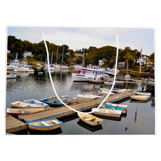 Gone Fishing Retirement Große Geschenktüte (Rückseite)