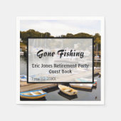 Gone Fishing Retirement Party Serviette (Vorderseite)