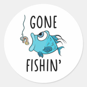 Gone Fishing-Shirt Mädchen Kinder Kleinkind Jungen Runder Aufkleber