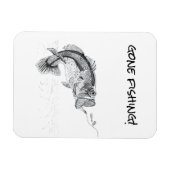 Gone Fishing Sign mit Big Mouthed Bass Magnet (Horizontal)