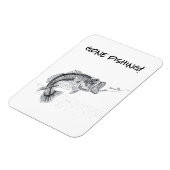 Gone Fishing Sign mit Big Mouthed Bass Magnet (Linke Seite)