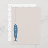 Gone Fishing Stationer - Cobalt Mitteilungskarte (Vorne/Hinten)