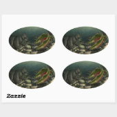 Gone Fishing Stickers Coho Lmon Art Stickers (Blatt)