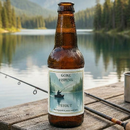 Gone Fishing Stout Bee Label Bierflaschenetikett