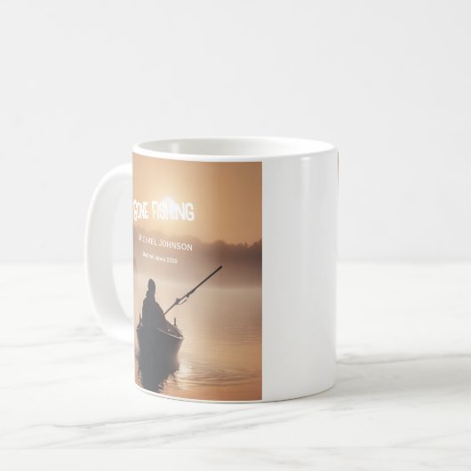Gone Fishing Sunrise Remüde Fisherman Geschenk Kaffeetasse (Vorderseite Links)