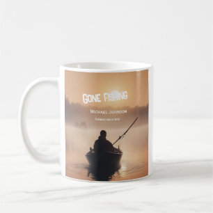 Gone Fishing Sunrise Remüde Fisherman Geschenk Kaffeetasse