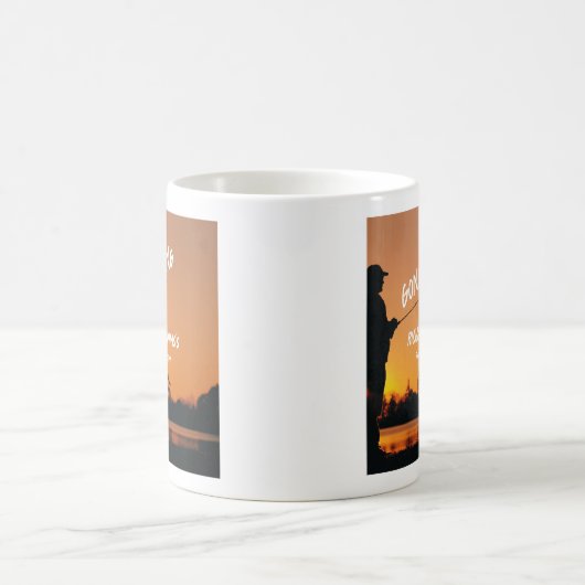 Gone Fishing Sunset Remüde Fisherman Geschenk Kaffeetasse (Mittel)