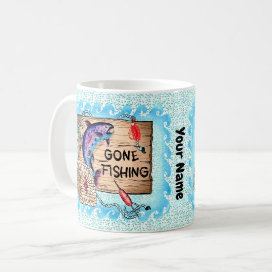 Gone Fishing Tasse (Vorderseite Links)