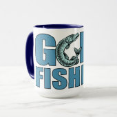 GONE FISHING Tasse - wählen Sie Stil & Farbe (Vorderseite Links)