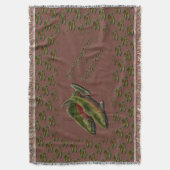 Gone Fishing Throw Blanket Coho Lmon Fish Gift Decke (Vorderseite Vertikal)