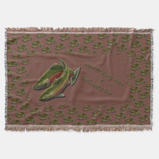 Gone Fishing Throw Blanket Coho Lmon Fish Gift Decke (Vorderseite)