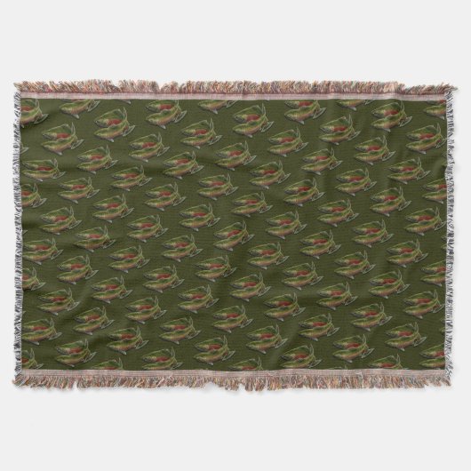 Gone Fishing Throw Blanket Coho Lmon Fish Gift Decke (Vorderseite)