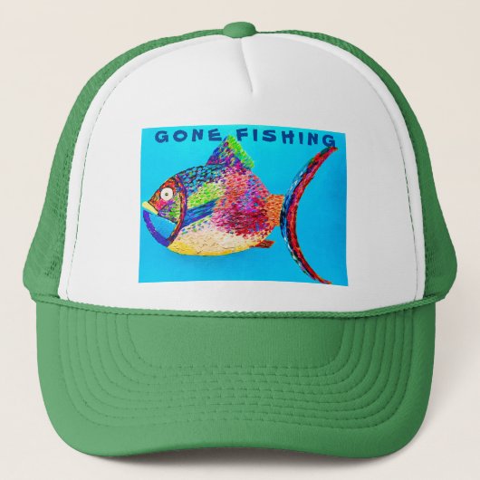 Gone Fishing Trucker Hat Truckerkappe (Vorderseite)
