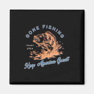 Gone Fishing Trump 2024 Lustiges Sportangeln Hob  Magnet