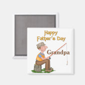 Gone Fishing Vatertag - Opa Magnet (Vorderseite/Rückseite)