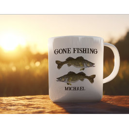Gone Fishing Walleye Angler Outdoor Individuelle N Kaffeetasse
