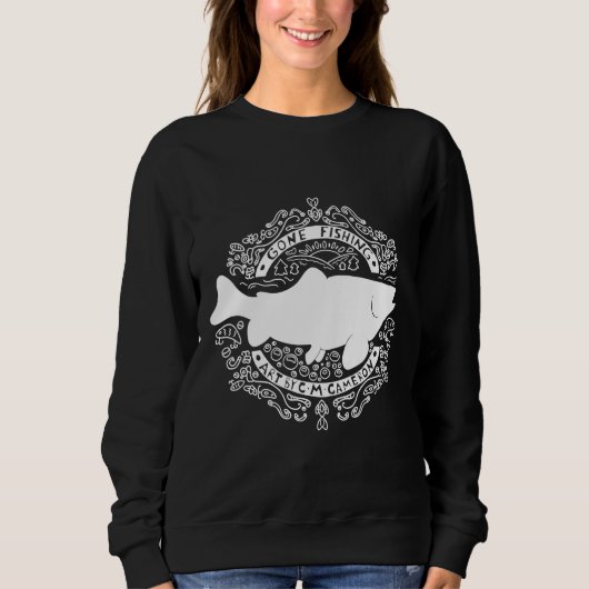 Gone Fishing White Sweatshirt (Vorderseite)