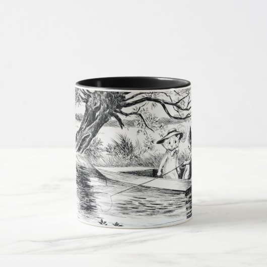 Gone Fishing with Lover, Louis Wain Tasse (Zentrum)