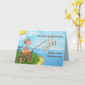 Gone Fishing - with Verse - Retirement Karte (Gelbe Blume)