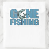 GONE FISHING Zollaufkleber Rechteckiger Aufkleber (Tasche)