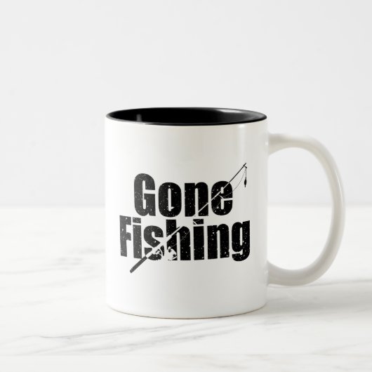 Gone Fishing Zweifarbige Tasse (Rechts)