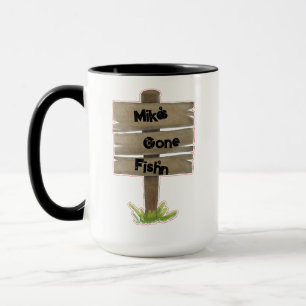 "Gone Fish'n" Personalisierter Kaffee Tasse