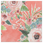 GONE FLORAL Coral Rose Print Stoff (Nahaufnahme)