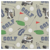 Gone Golfing auf Beige Stoff (Nahaufnahme)