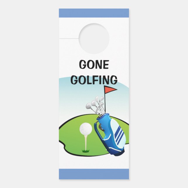 Gone Golfing Cartoon Türanhänger (Vorderseite)
