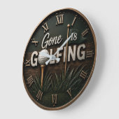 Gone Golfing Funny Golf Lover Gift Große Wanduhr (Winkel)